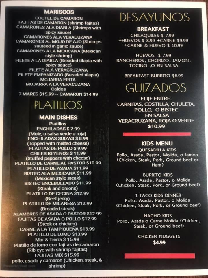 Menu at Los Jalapeño Brothers Family Restaurant & Catering, Harvard