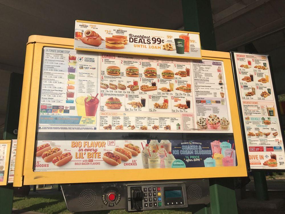 Online Menu of Sonic Drive-In, Longview, TX