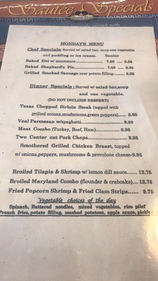 Menu at Mount Penn Family Restaurant, Reading