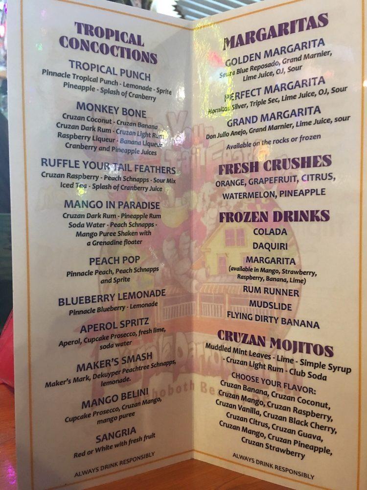 Menu at Purple Parrot Grill Beach Haus & Biergarten pub & bar, Rehoboth