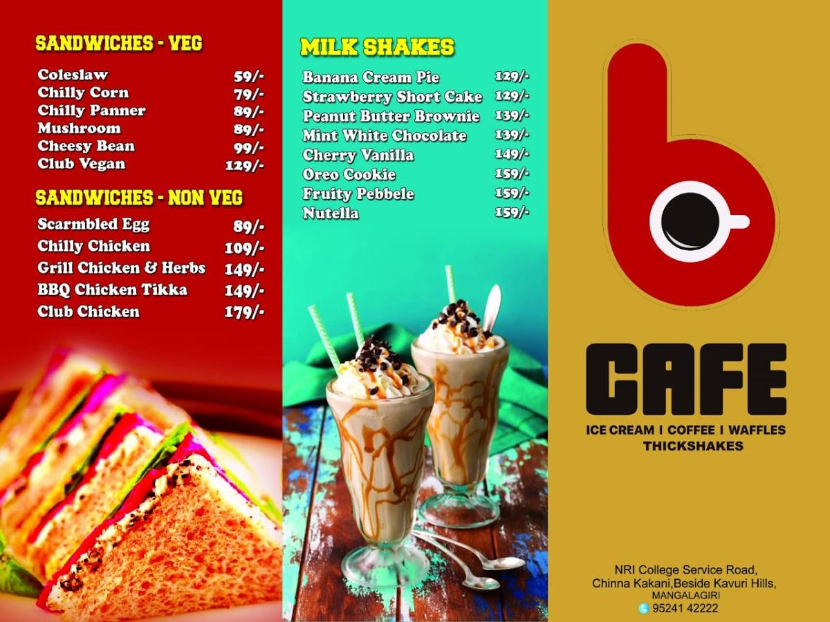 Menu At B Cafe, Kaza