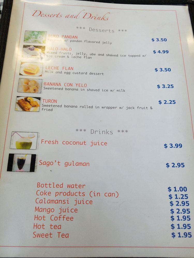 Menu at Kabayan Grill Filipino Restaurant, Kissimmee