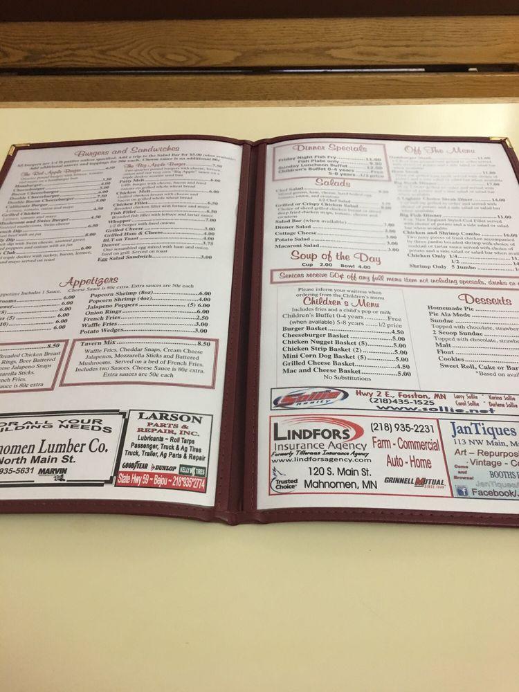 Menu At Red Apple Cafe Mahnomen menu-at-red-apple-cafe-mahnomen