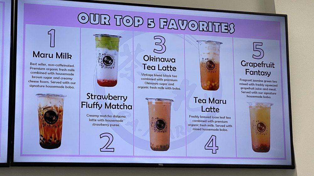 Menu at Tea Maru Housemade Boba desserts, Arcadia