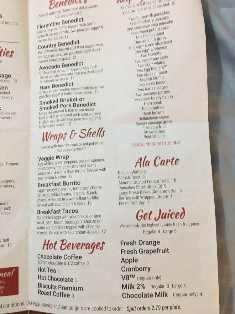 Menu at Biscuits Cafe, Peoria, W Thunderbird Rd