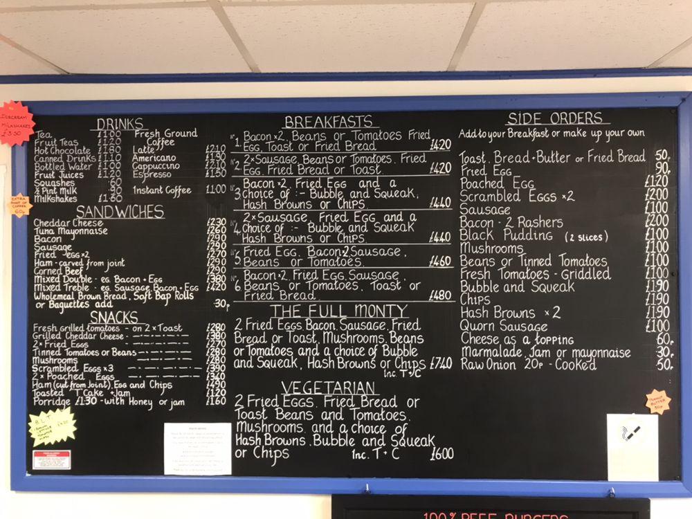 Menu at The Pantry Cafe, Peacehaven