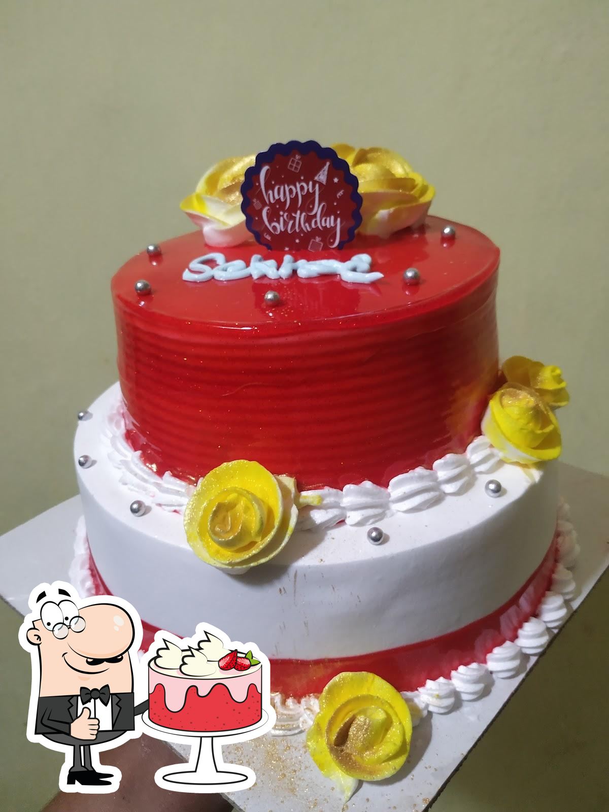 Happy Birthday Red Gift Pack Cake With Your Name