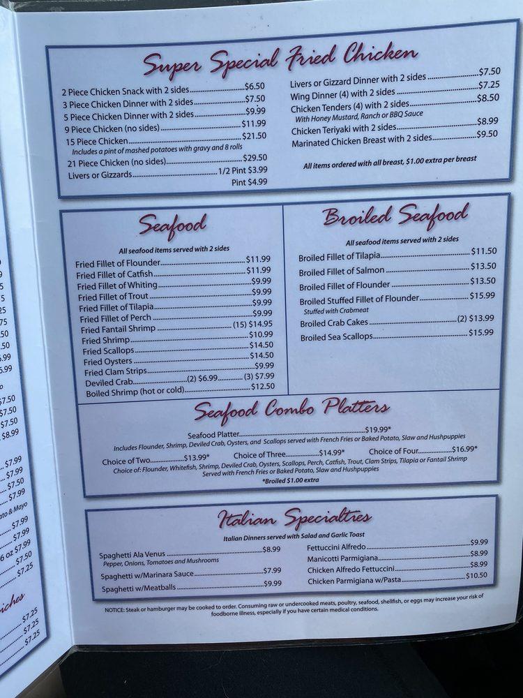 Menu at Pete's Family Restaurant, Carthage