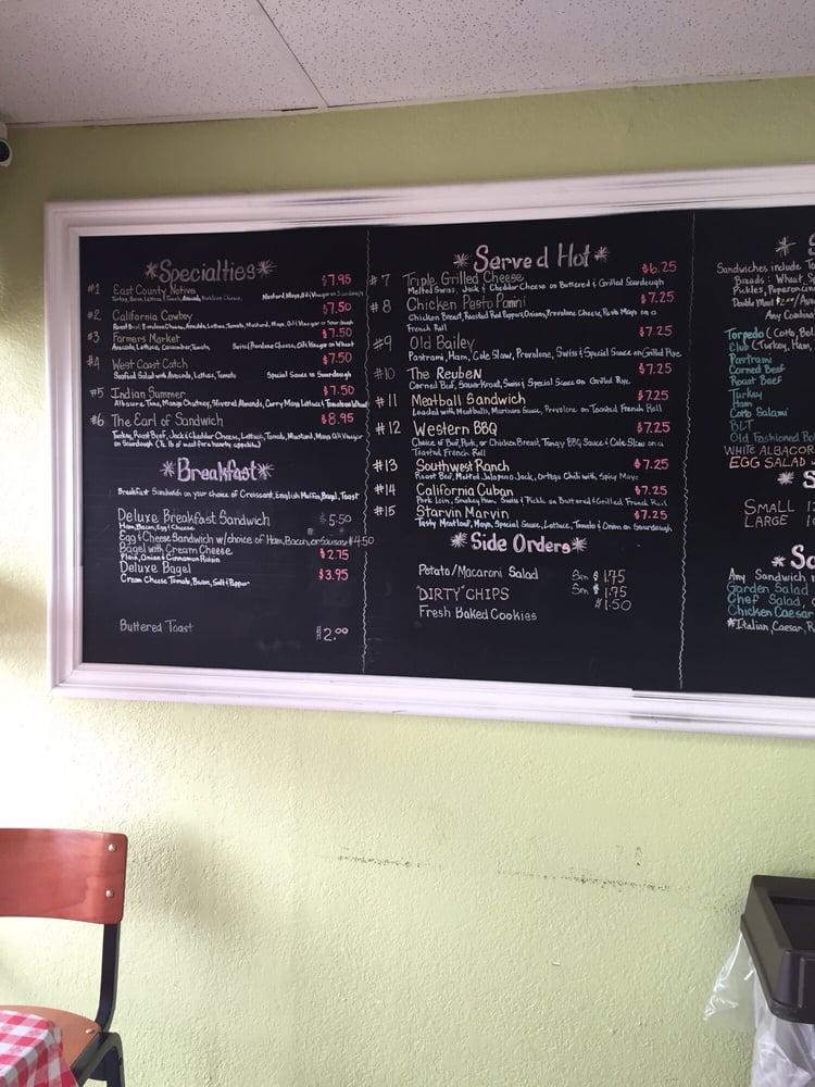 Menu at Sandwich Bags Deli and Catering restaurant, Santee