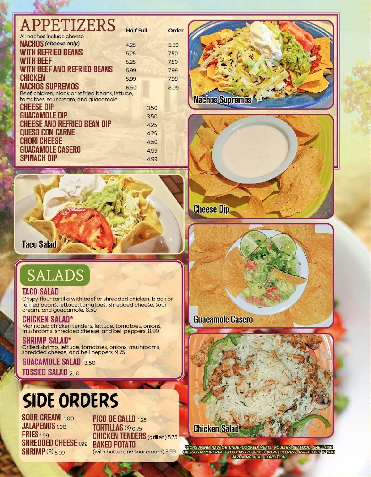 Menu at LA HACIENDA MEXICAN GRILL restaurant, Oneonta