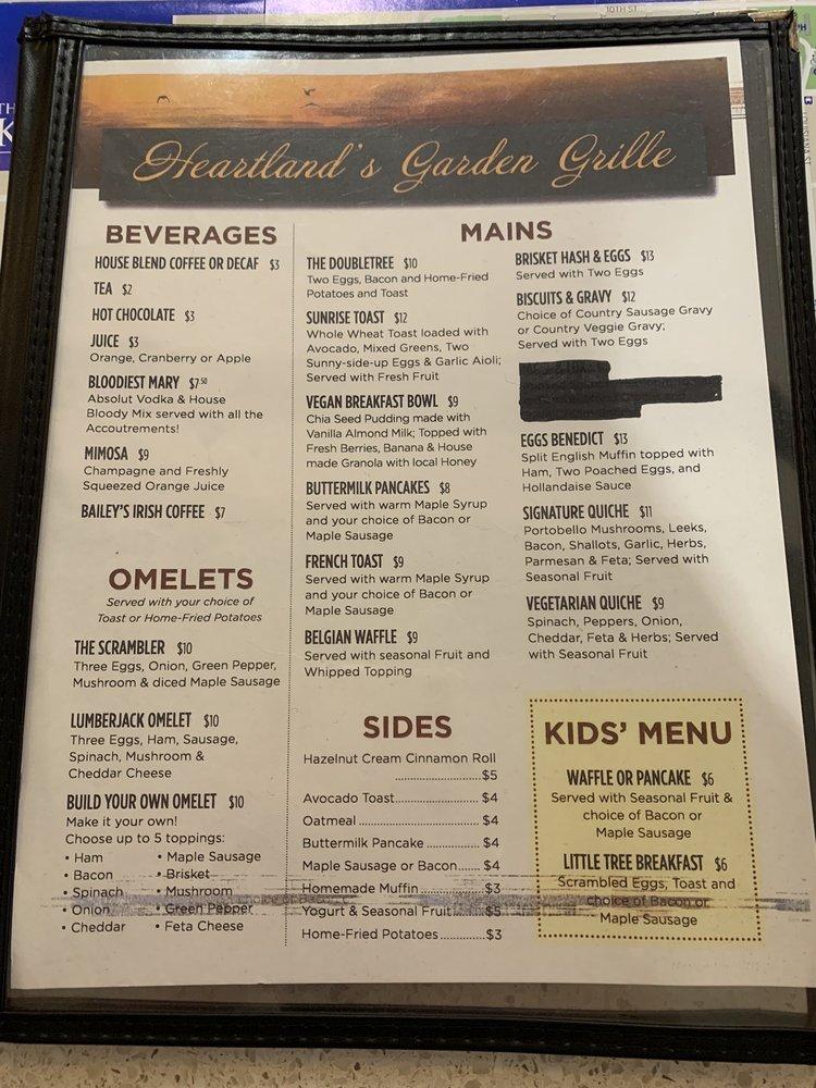 Menu at Heartland’s Garden Grille, Lawrence