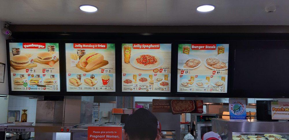 Menu at Jollibee fast food, Bacolod, 4th St. Lacson Robinsons Place Bacolod