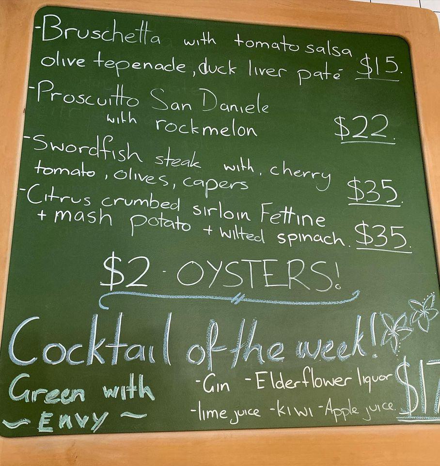 Menu at Sunset Room Woopi restaurant, Woolgoolga