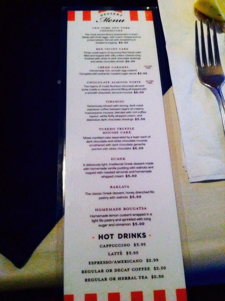 Menu at New York New York Greek Restaurant, Surrey