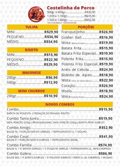 Frango Americano Delivery cardápio