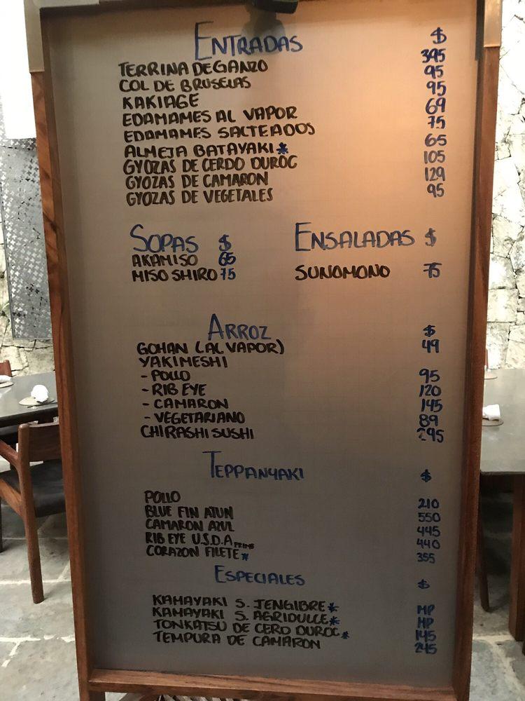 Menu at Kokoro Sao Paulo restaurant, Guadalajara, São Paulo 2367