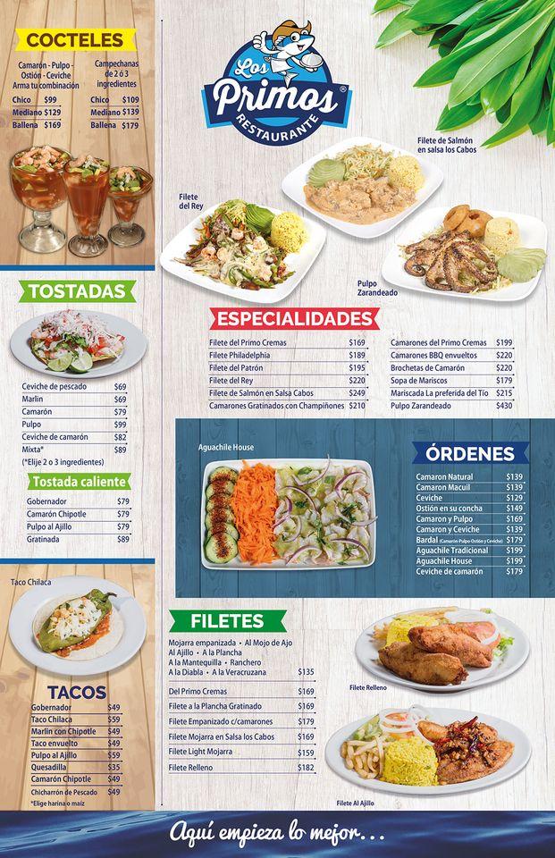 Menu at Los Primos Restaurante Apodaca, Ciudad Apodaca