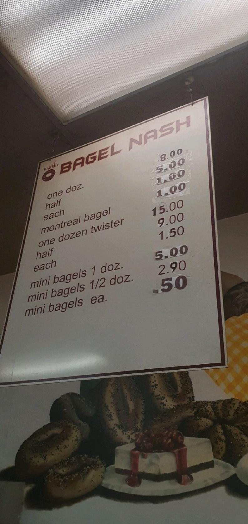 Menu at Bagel Nash, Richmond Hill, Bayview Ave