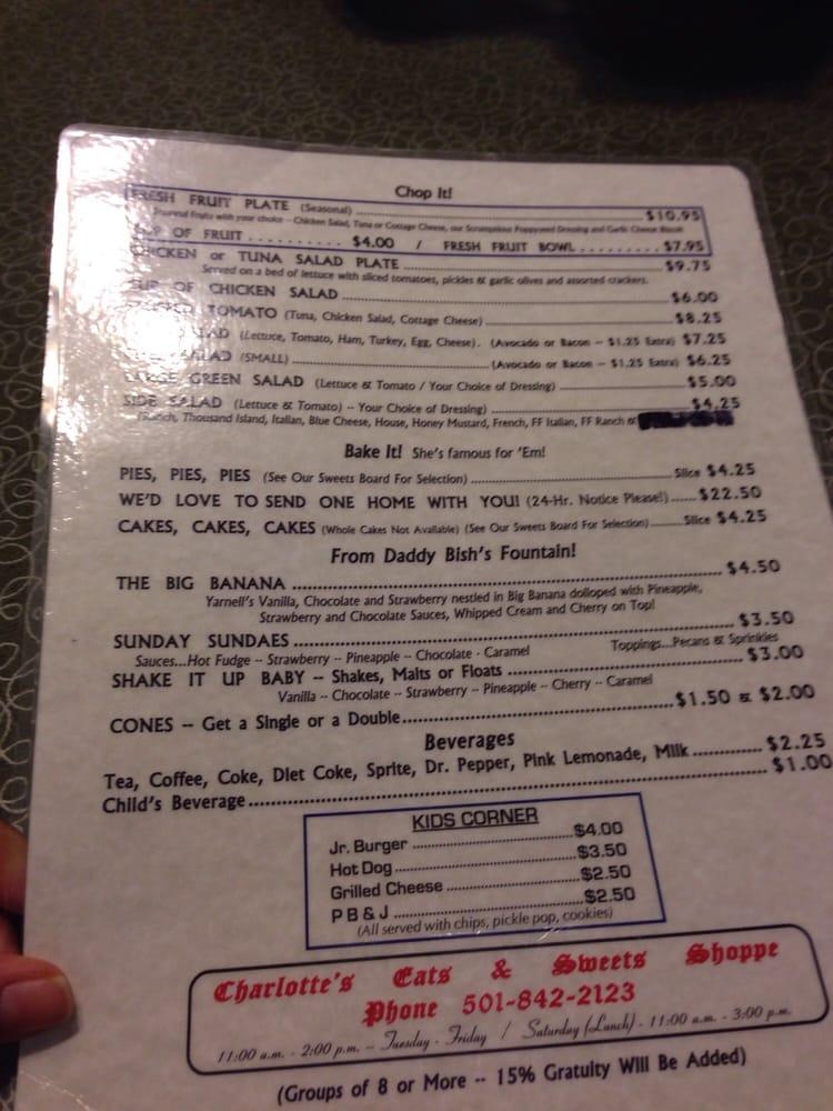 Menu at Charlotte's Eats & Sweets desserts, Keo