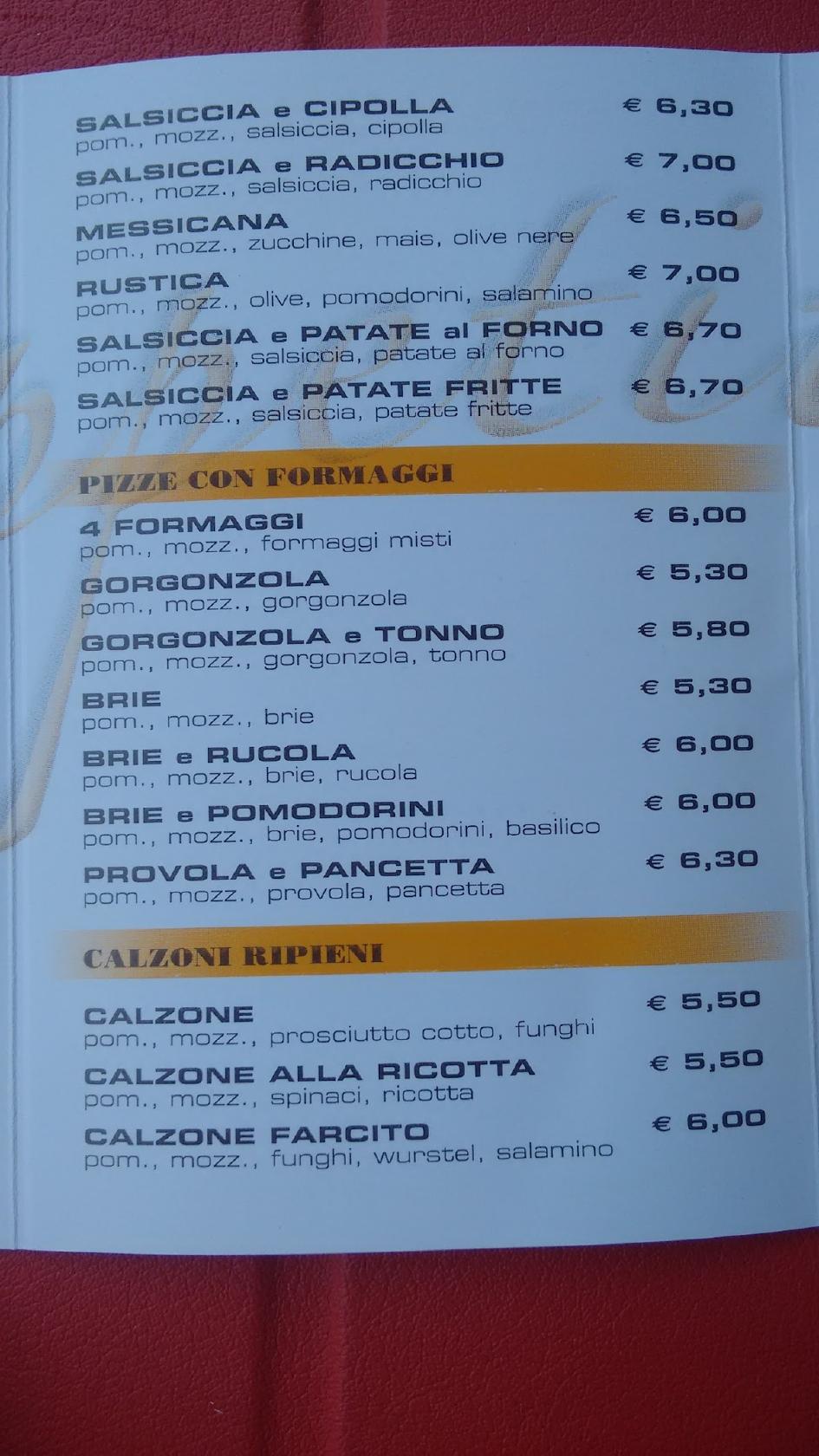 Menu Da Pizza Sfizi Al Ghiottone Di Ingenito Agostino Ristorante San