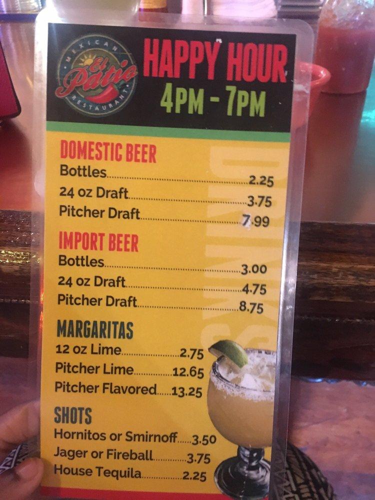 Menu at El Patio Mexican Restaurant, Conway, US501