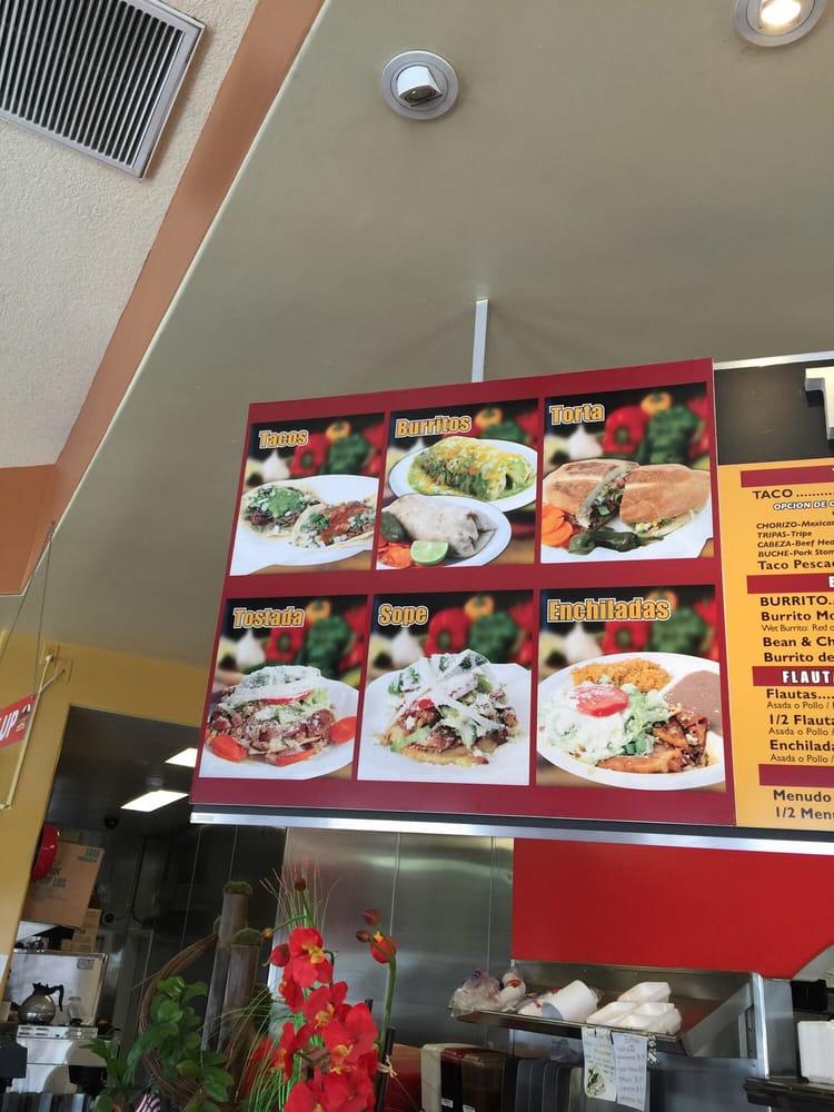 Menu at Tacos San Pedro restaurant, Hawaiian Gardens