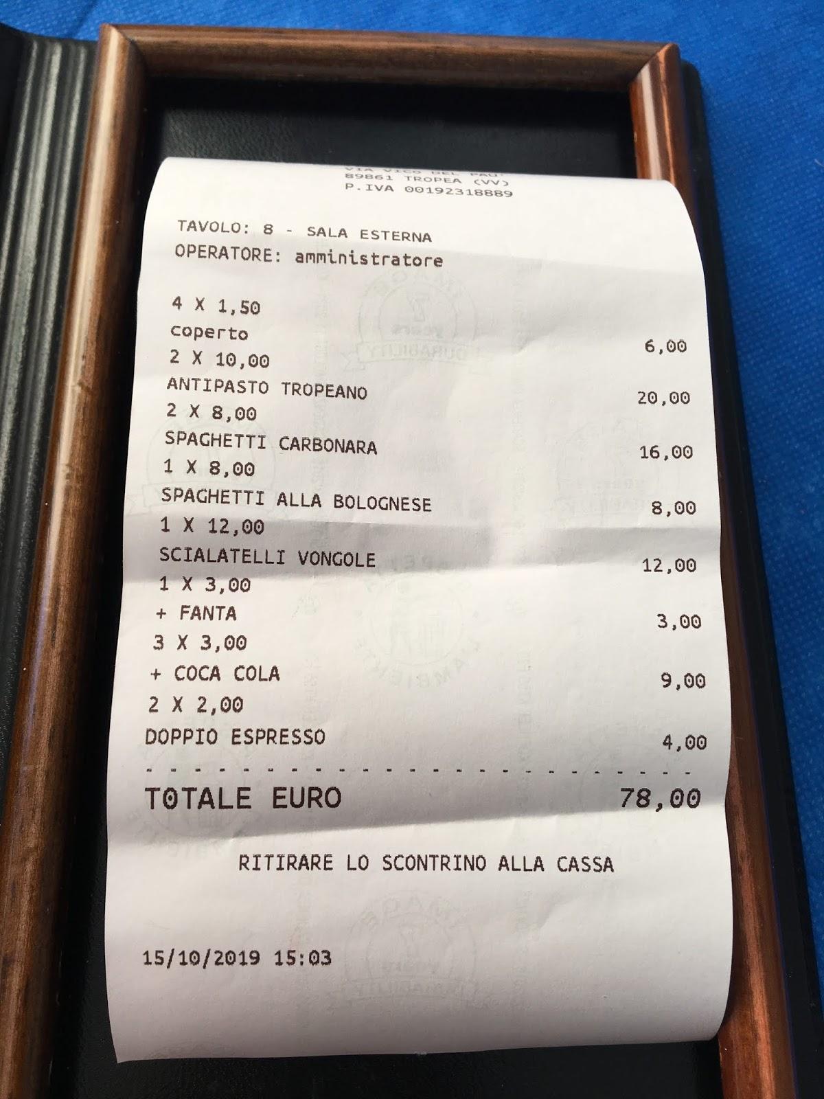 Menu Da Il Ritrovo Dei Marinai Ristorante Tropea