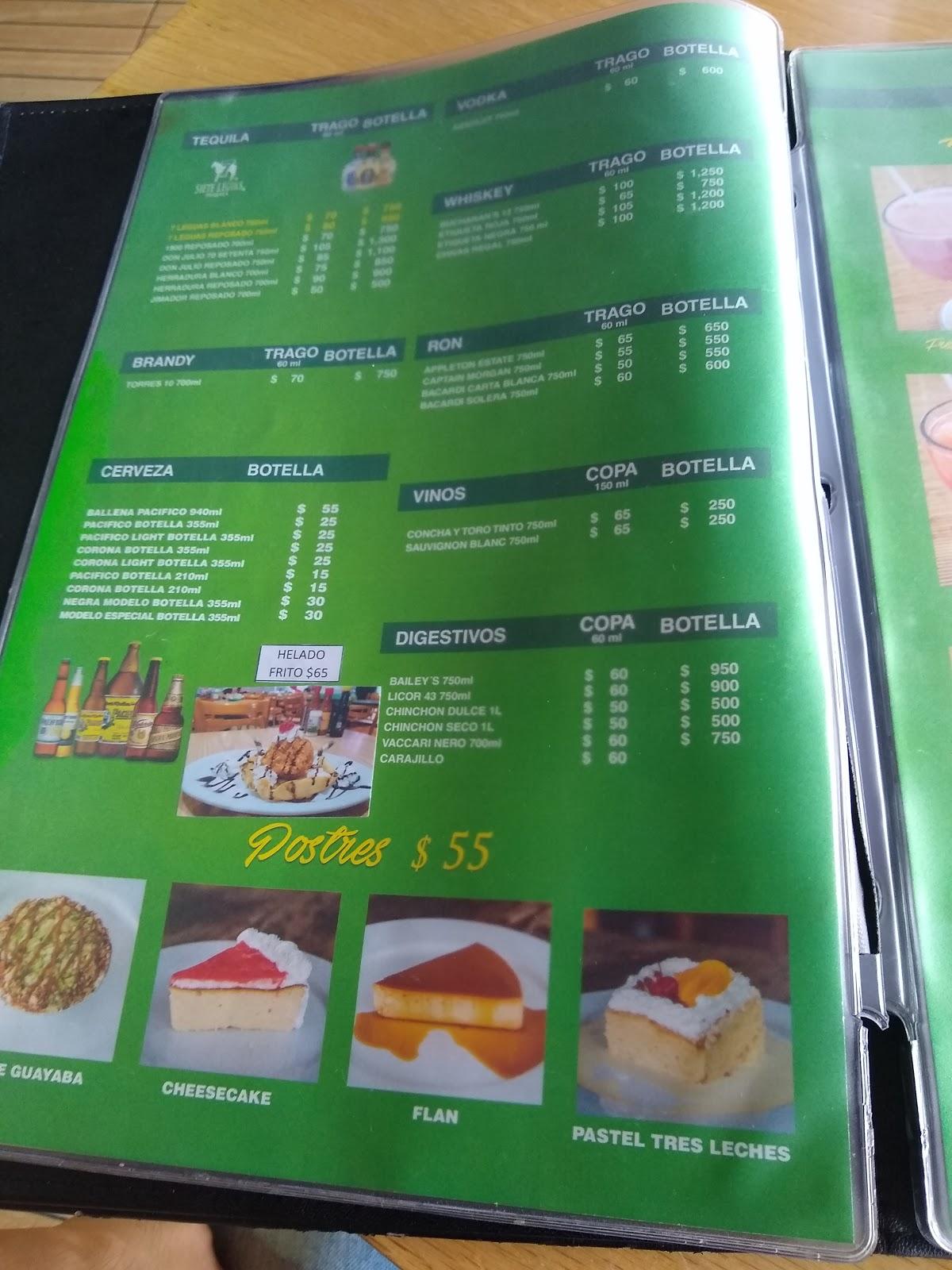 Carta del restaurante Mariscos El Memín, Mazatlán, Av. Rafael Buelna 103