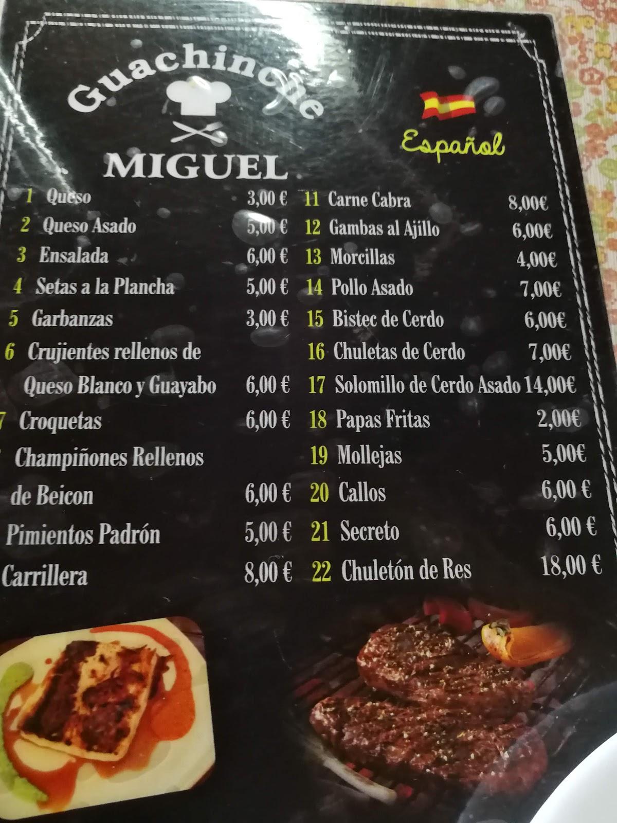 Menu At Guachinche Miguel Restaurant Icod De Los Vinos