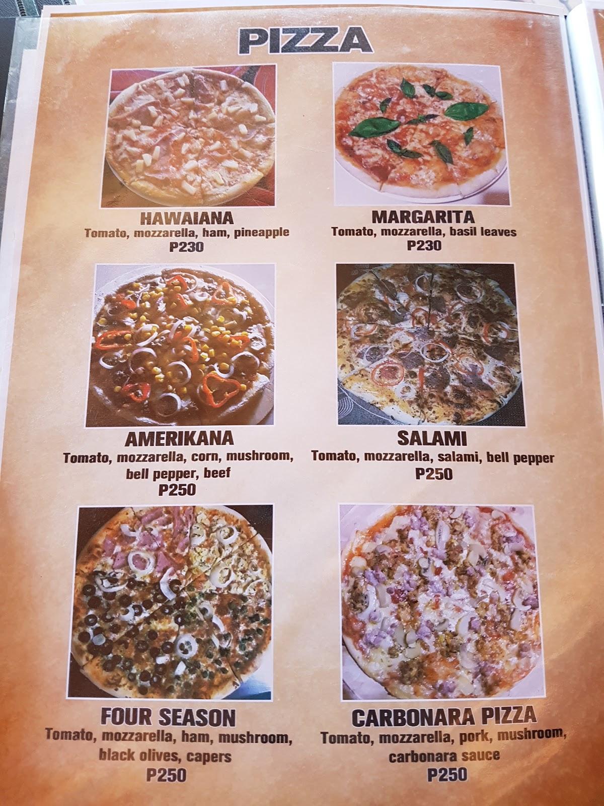 Menu at Glenda's Bistro Restaurant And Pizza, Puerto Galera