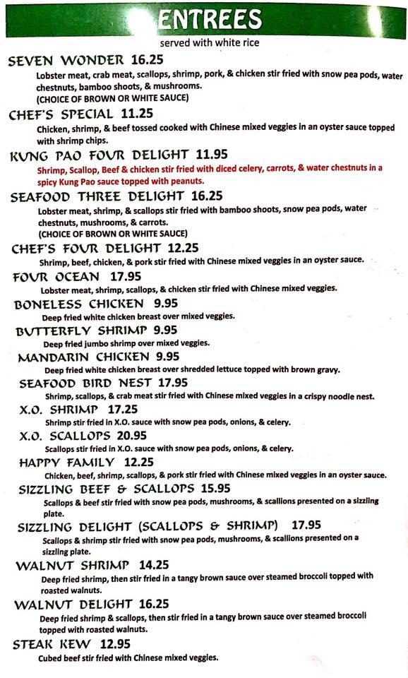 Menu At Lucky Garden Restaurant Belle Chasse