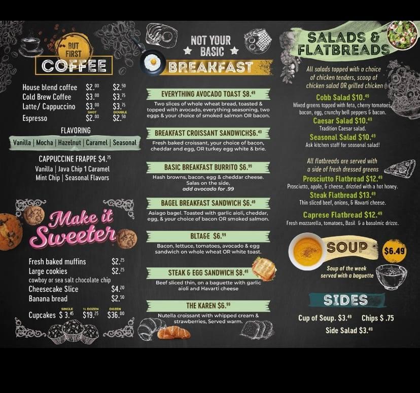 Menu at Rosé Café and Bakery, Arcadia
