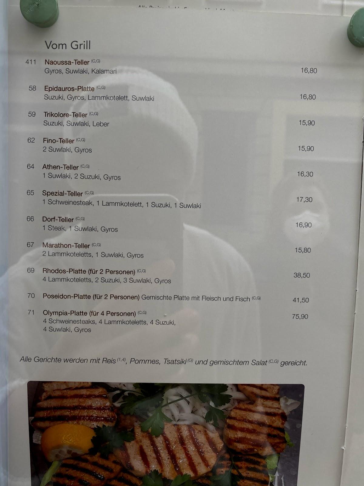 Speisekarte von Restaurant Poseidon, Schwäbisch Gmünd