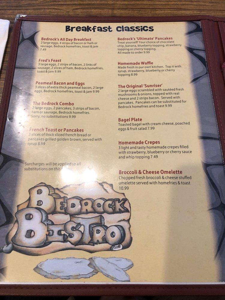 Menu at The Bedrock Bistro Inc restaurant, Hamilton