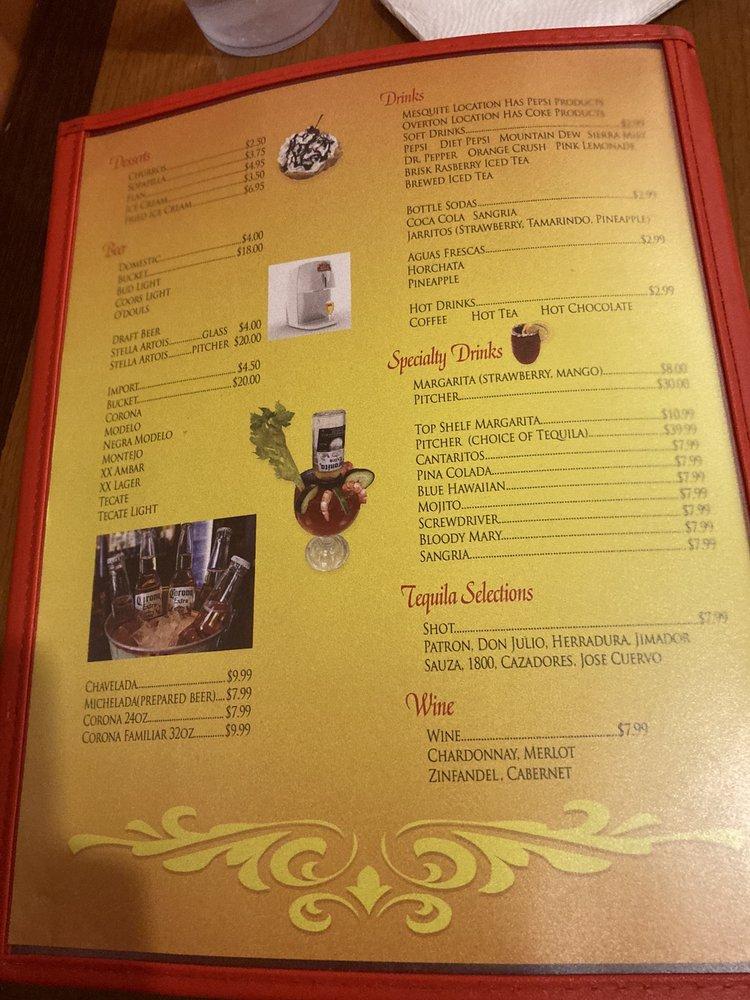 Menu at La Fonda Mexican Food restaurant, Moapa Valley, 461 N Moapa Valley