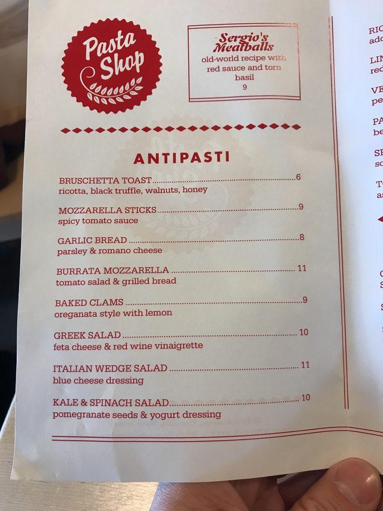 Menu at The Pasta Shop restaurant, Denville