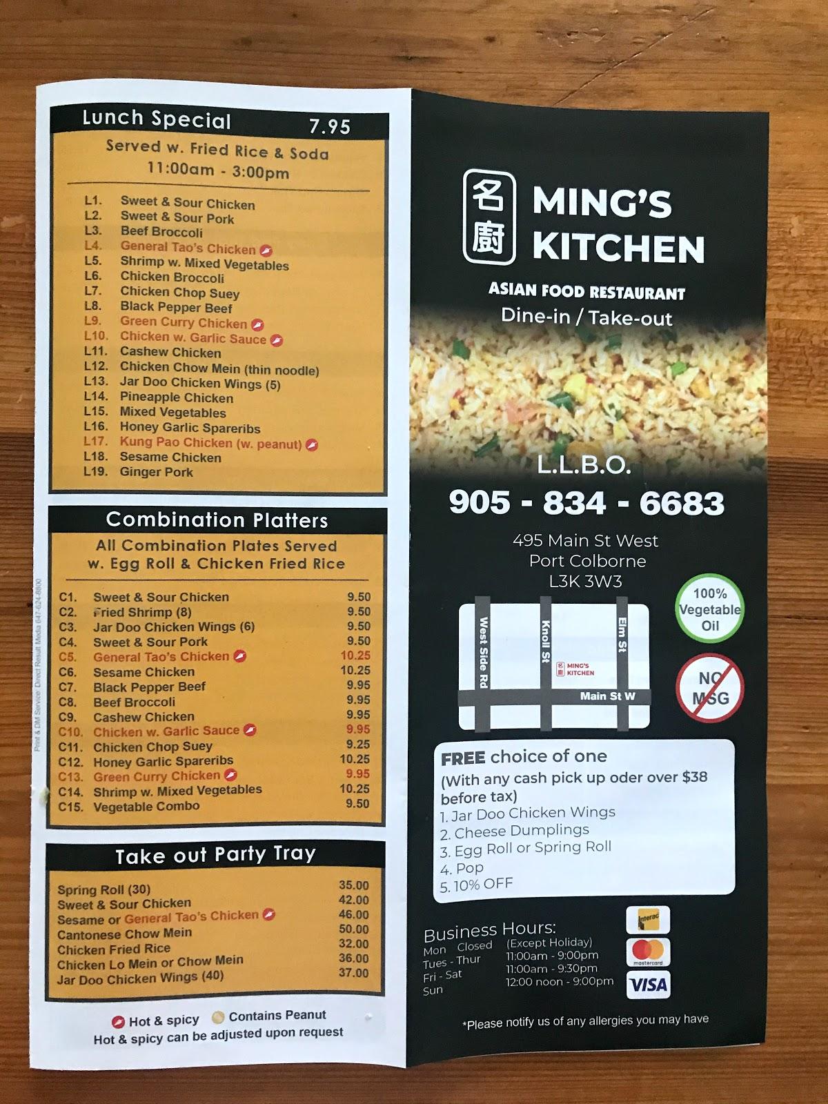 Menu At Ming S Kitchen Restaurant Port Colborne   R816 Mings Kitchen Menu 2021 08 1 