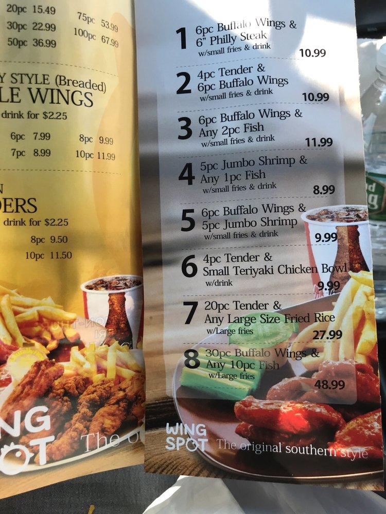 Menu at Wing Spot restaurant, Hamilton Township