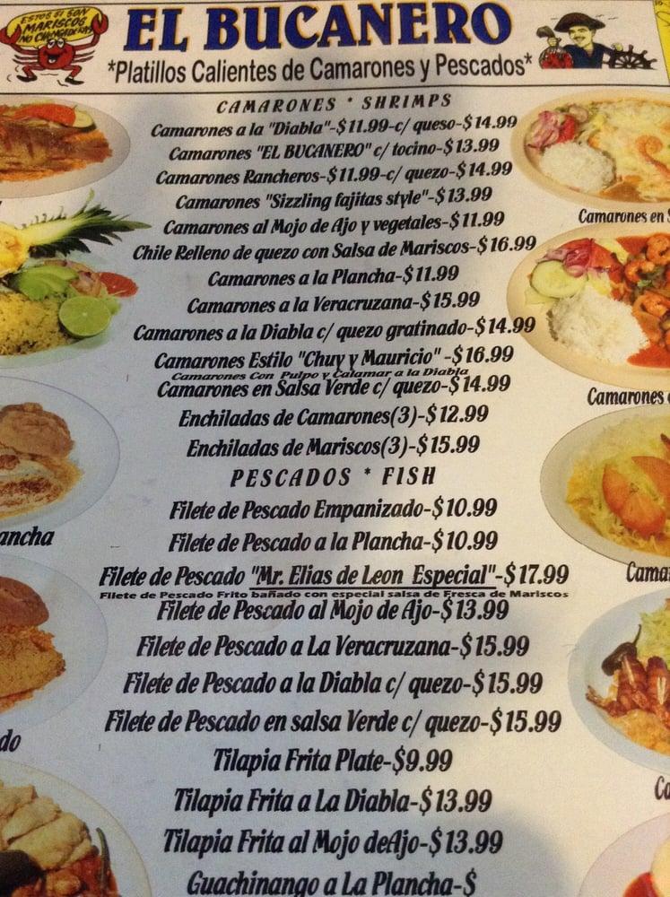 Menu at El Bucanero - Blanco restaurant, San Antonio, Blanco Rd