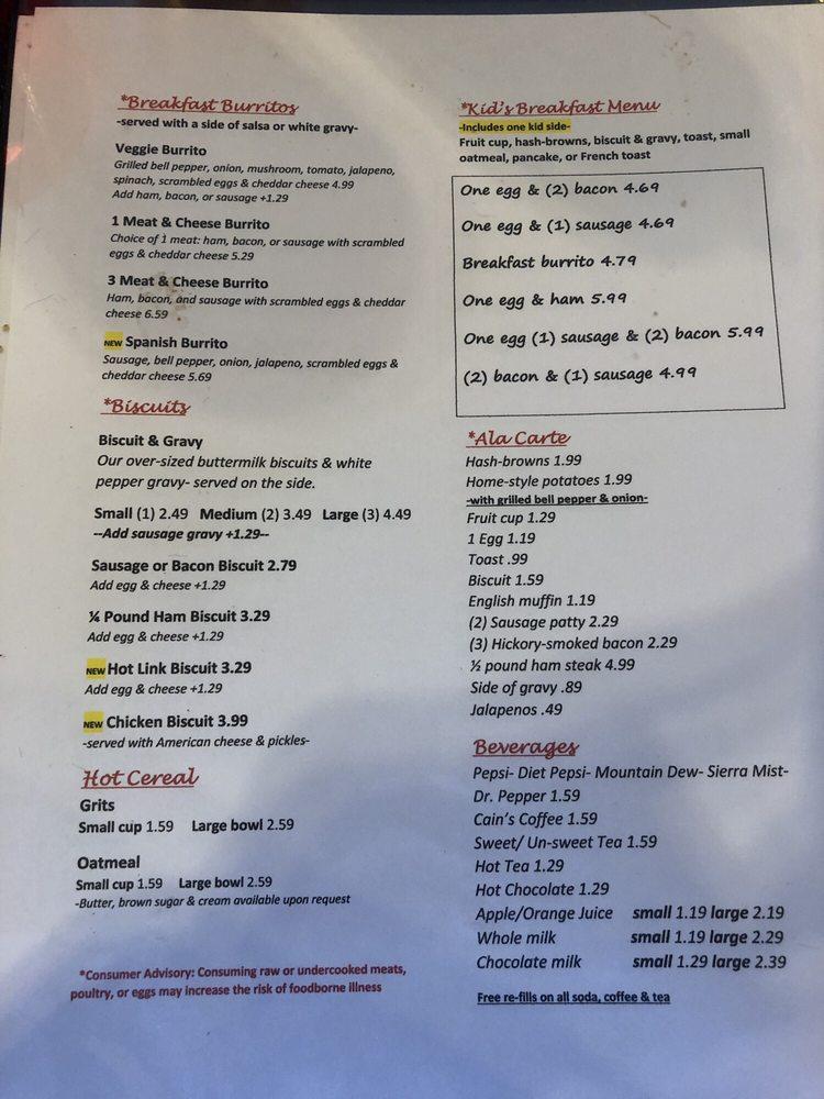 Menu at What About Bob's Restaurant, McAlester