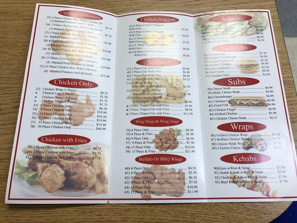 Menu at Kennedy Fried Chicken fast food, Manchester