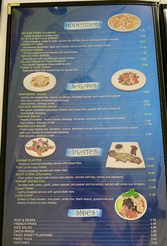 Menu at Barracuda Grill, Marathon