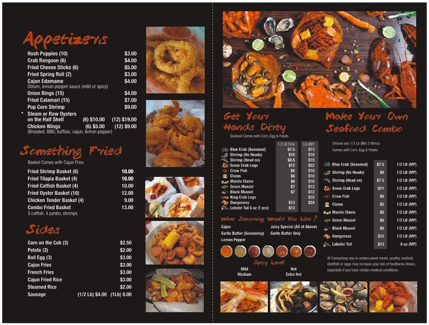 Menu at Seafood Island pub & bar, Oklahoma City