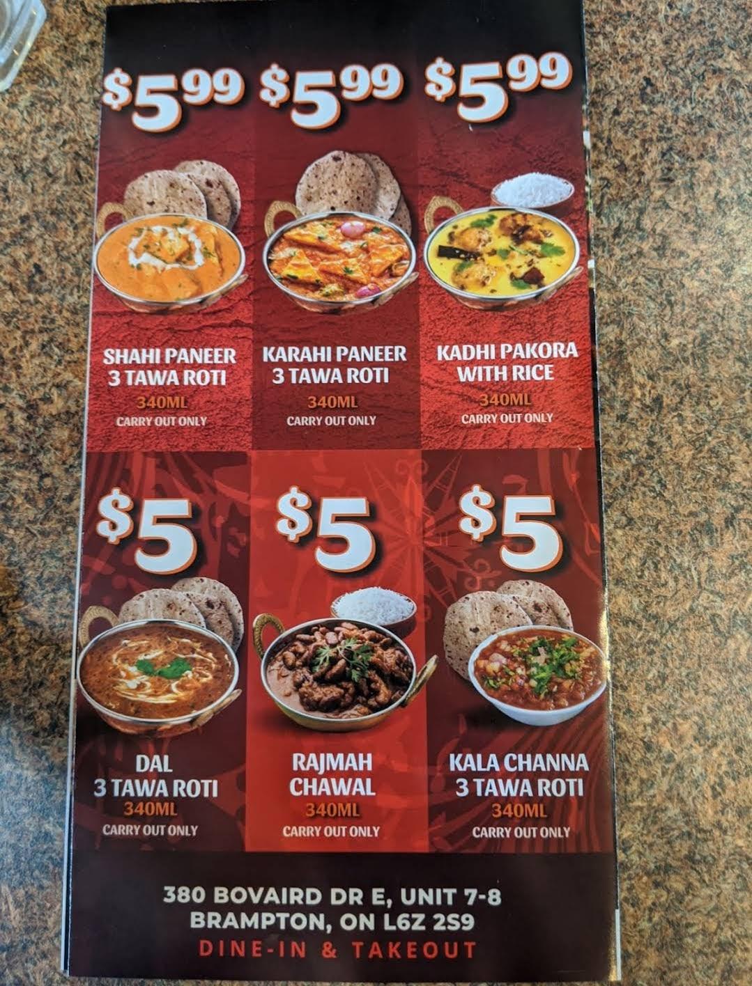 Dhaba Express, 380 Bovaird Dr E 7 in Brampton - Restaurant menu and reviews