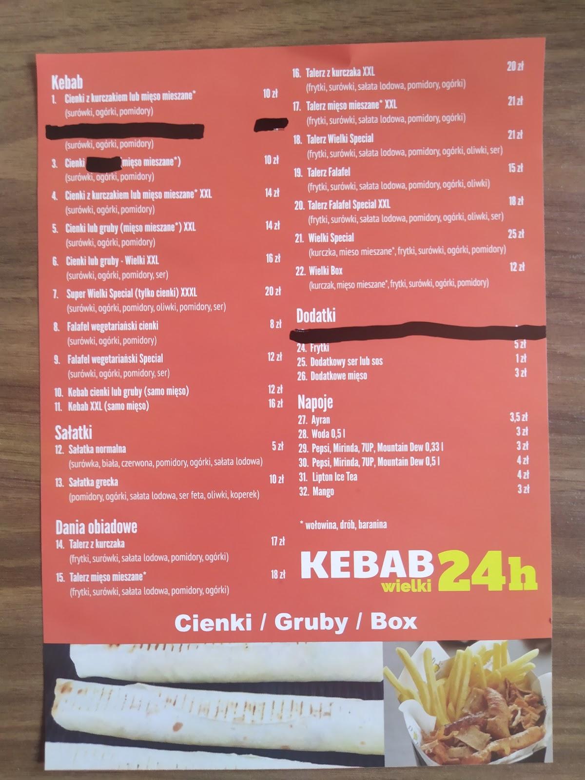 Menu At Kebab Wielki Braniewo