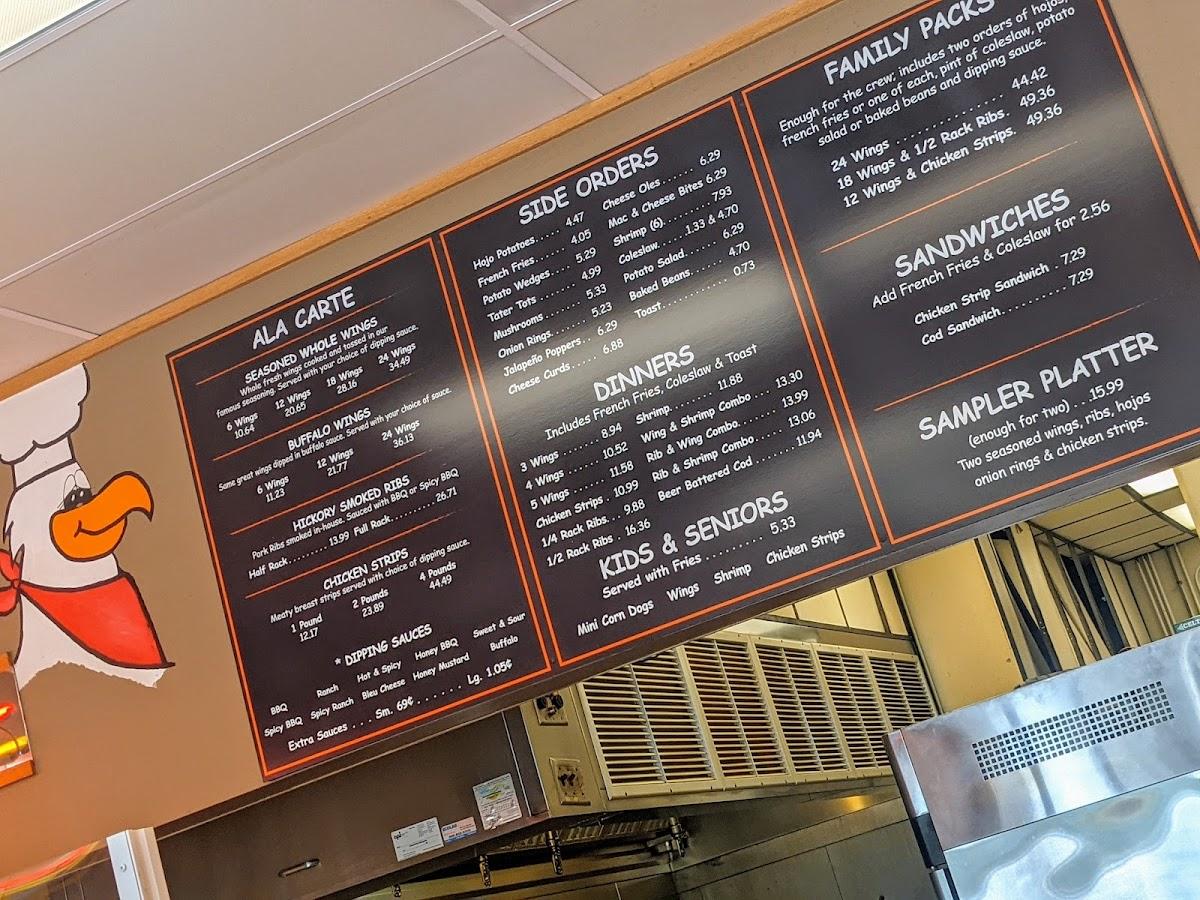 Menu at Wing Joint BBQ, Blaine
