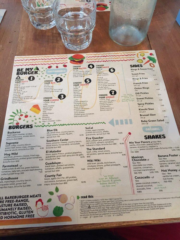 Menu at Bareburger, Stamford