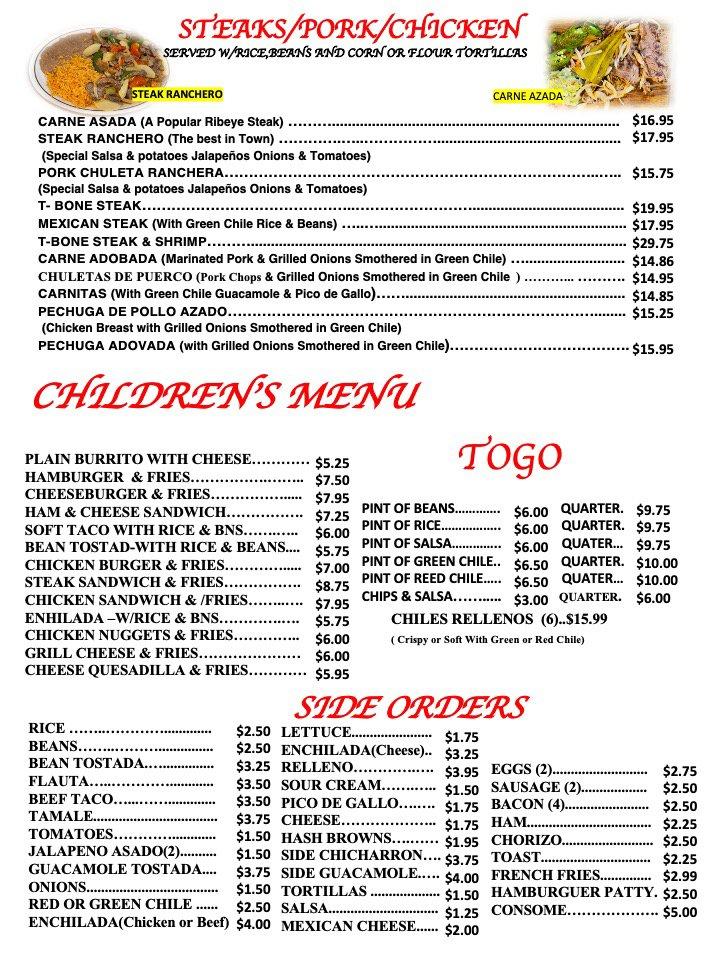 Menu At Mucho Bueno Mexican Restaurant, Thornton