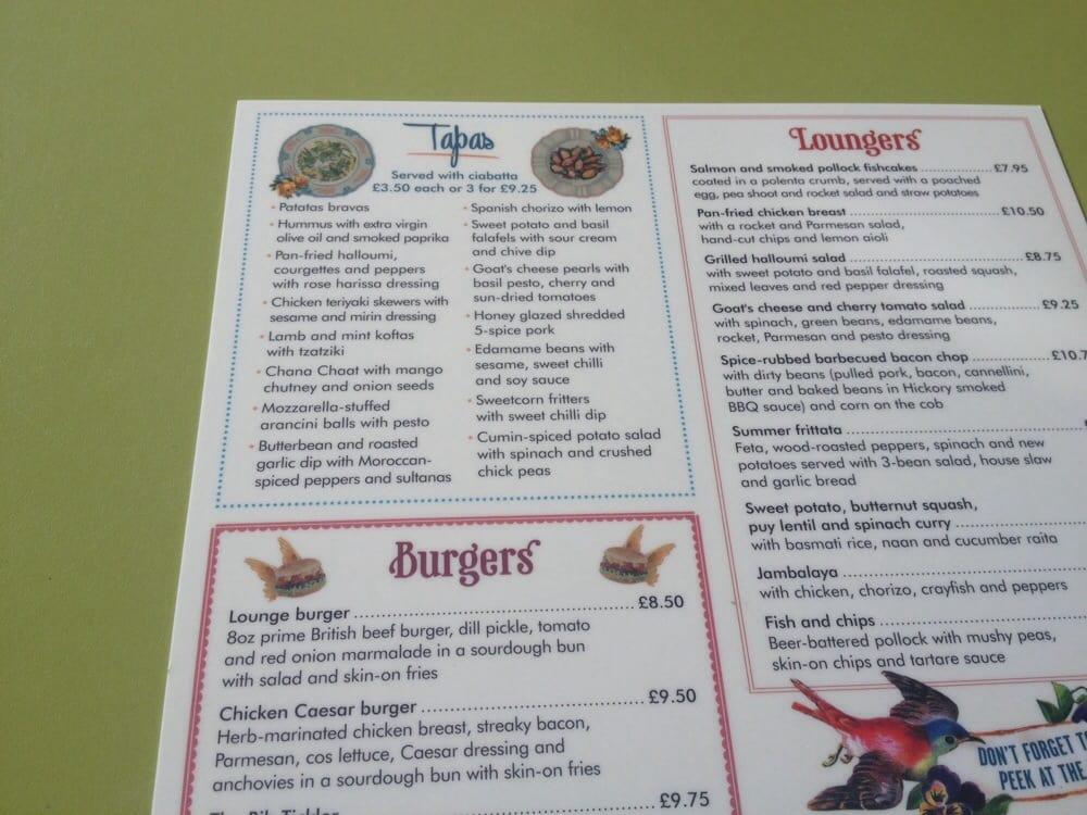 Menu at Alcampo Lounge pub & bar, Brighton