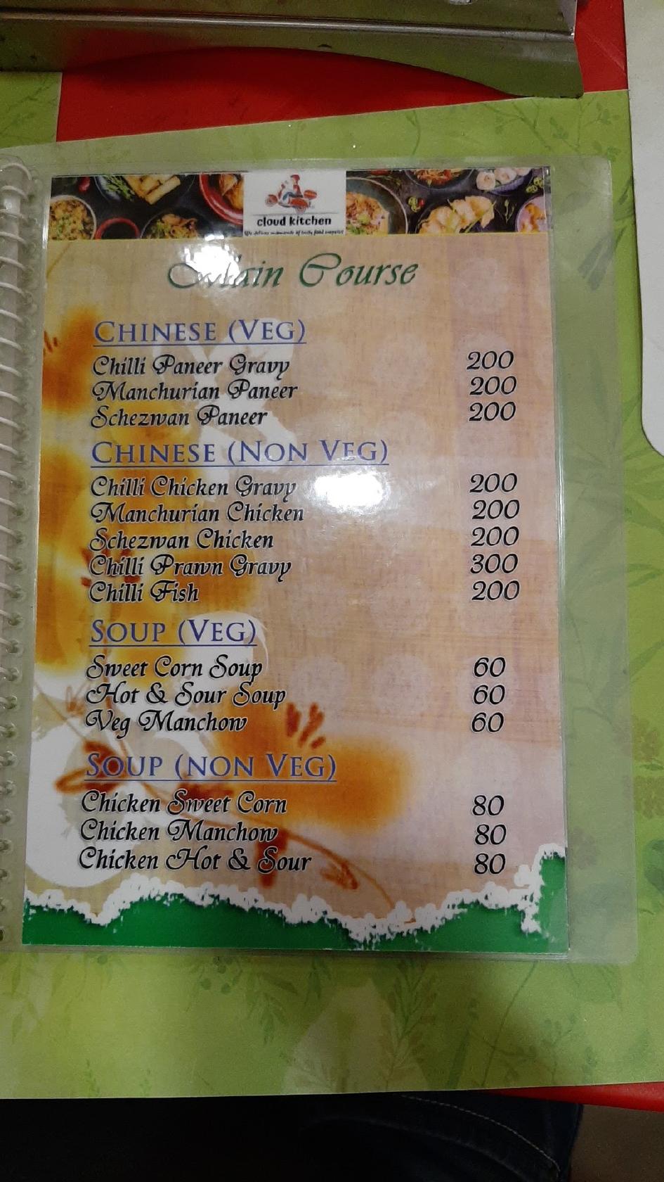 Menu at CAFÉ CLOUD KITCHEN, Guwahati